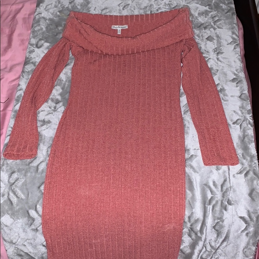 Off the shoulder knitted dress